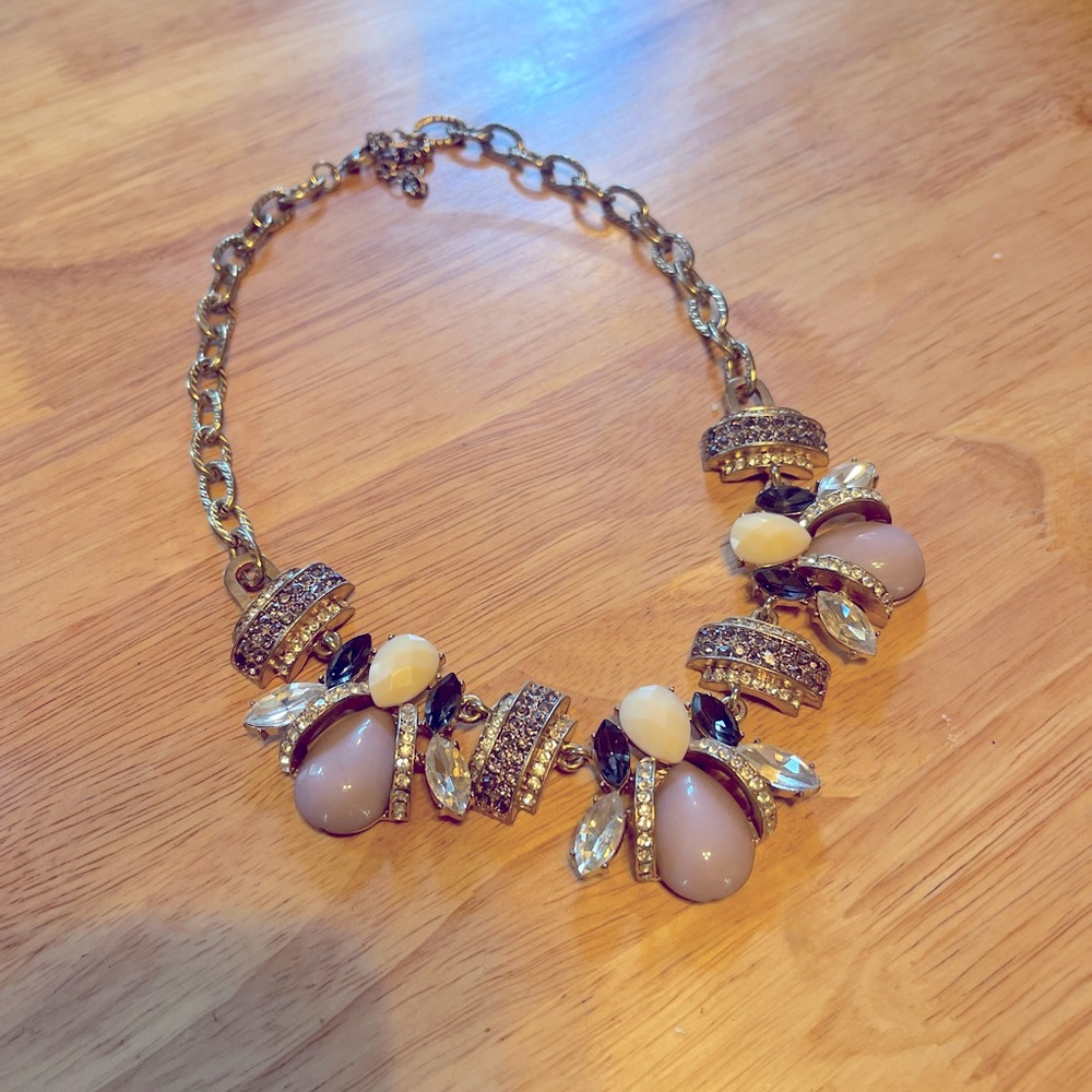 Gold-plated and lavender-hued statement necklace